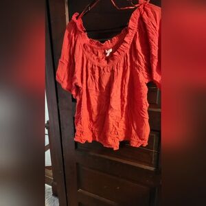 Maurices Women's Red Off-Shoulder Crop Top